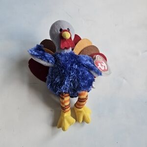 Ty Beanie Babies Turkey Plush Rare Bnwt Thanksgiving Plush Holidays Autumn Fall